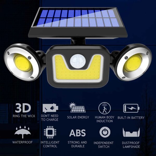 LEDSolar 83 COB venkovní světlo, bezdrátové, 5W, studené sv