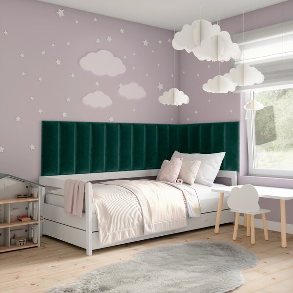 Set čalouněných nástěnných panelů 300x60 VALERIO - zelený