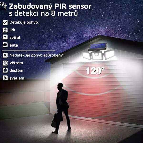 LEDSolar 83 COB venkovní světlo, bezdrátové, 5W, studené sv