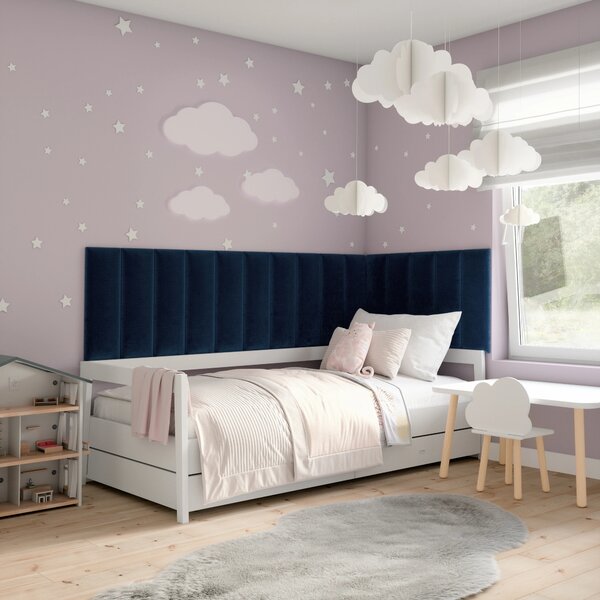Set čalouněných nástěnných panelů 300x60 VALERIO - modrý
