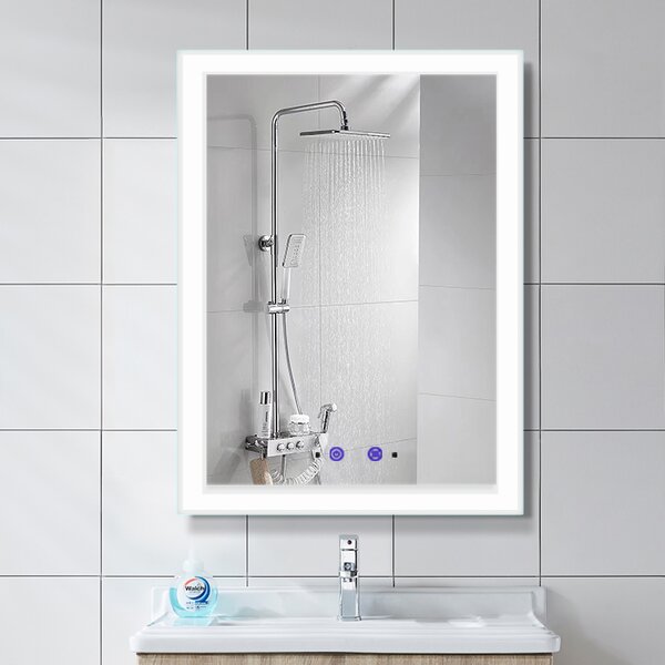 Nemlžící koupelnové zrcadlo s LED osvětlením na výšku 80x60 cm KZ2