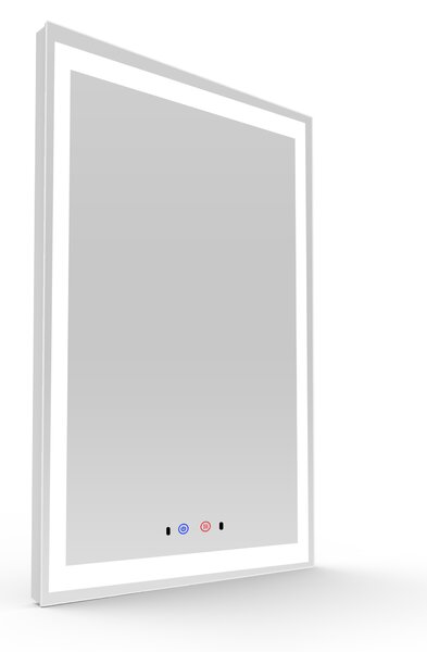 Nemlžící koupelnové zrcadlo s LED osvětlením na výšku 80x60 cm KZ2