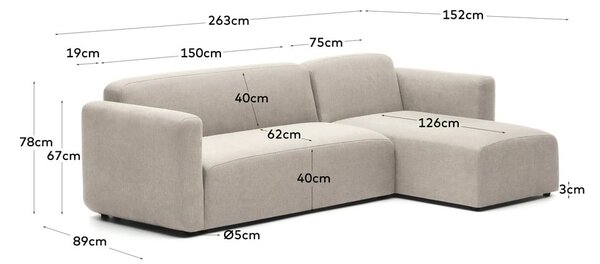 Béžová rohová pohovka (variabilní) Neom – Kave Home