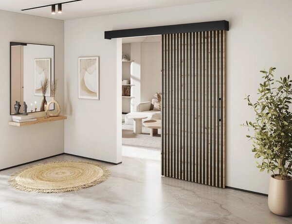 Designové poduvné dveře SEREN 1 - černé / hnědé