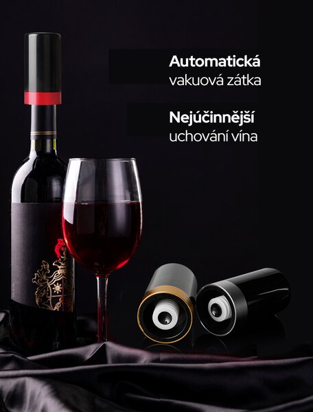 Elektrická vakuová zátka na víno černá VACU