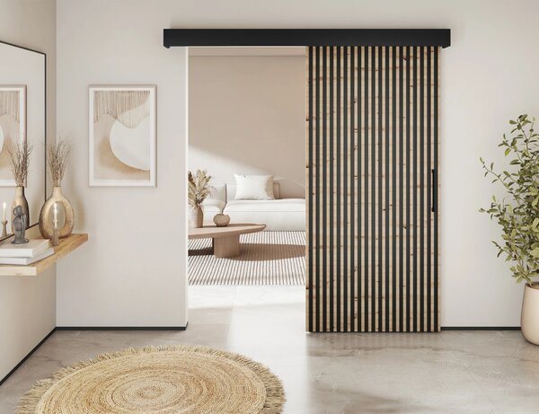 Designové poduvné dveře SEREN 1 - černé / hnědé