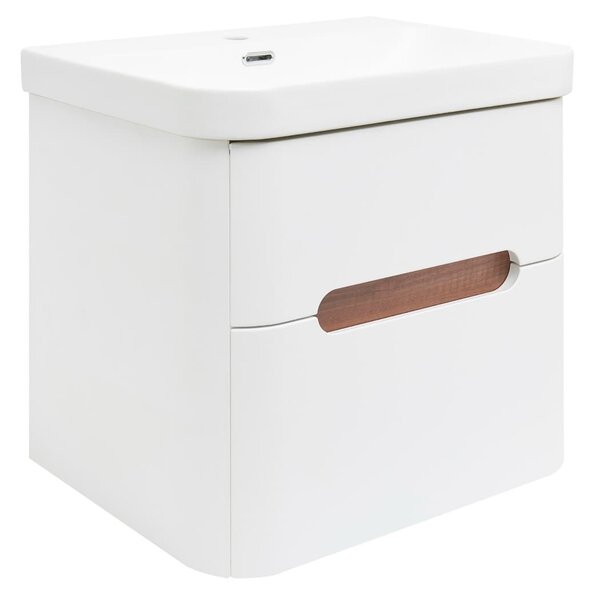 Koupelnová skříňka s umyvadlem SAT Fusion 57,5x53x45 cm bílá matná mat SATFUSION260WMW