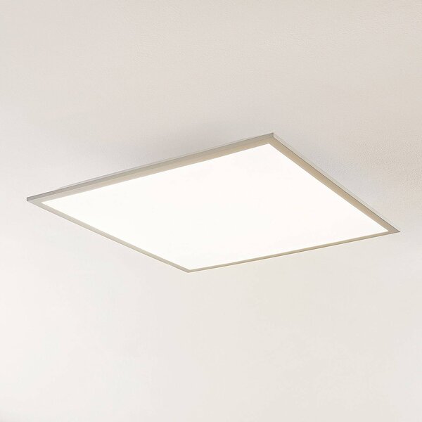 Lindby LED panel Stenley, 4 000 K, 60 cm x cm, stříbrná/bílá, Bílá / opál, Kuchyň, Plast, Moderní