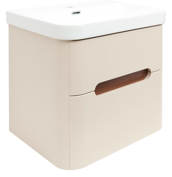Koupelnová skříňka s umyvadlem SAT Fusion 57,5x53x45 cm pískově béžová mat SATFUSION260BEMW