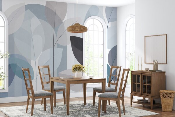 Fototapety abstraktní vzor s motivem listů v matném tkaném stylu v odstínech, Fototapety s motivem lesa, Fototapety tropické, w05986v2 : uwalls.cz