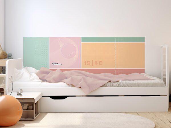 FUGU Ochranná tapeta za postel Tenis - Break Point růžová Varianta ochrany zdi: Delší strana postele 200x65 cm