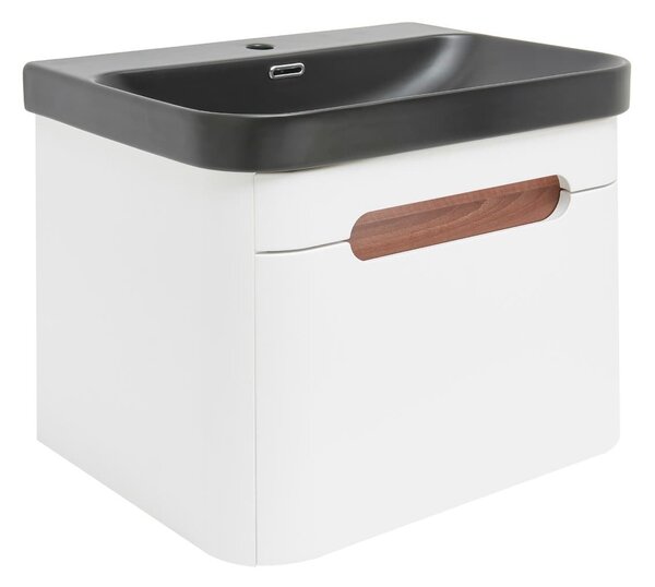 Koupelnová skříňka s umyvadlem SAT Fusion 57,5x43x45 cm bílá matná mat SATFUSION60WBKM