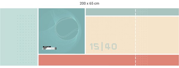 FUGU Ochranná tapeta za postel Tenis - Break Point tyrkysová Varianta ochrany zdi: Delší strana postele 200x65 cm