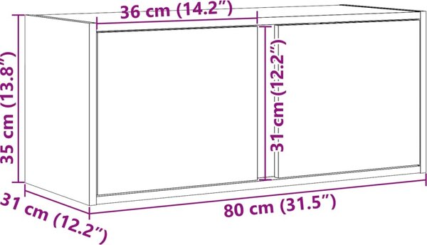 VidaXL Nástěnná TV skříňka s LED osvětlením 80 x 31 x 35 cm [852257] Barva: Černá