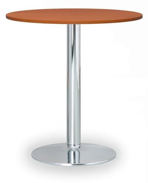 Konferenční stolek FILIP II, průměr 80 cm, chromovaná podnož, třešeň