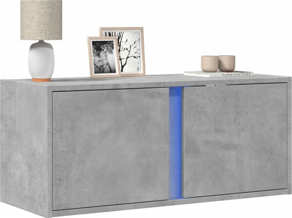 VidaXL Nástěnná TV skříňka s LED osvětlením 80 x 31 x 35 cm [852257] Barva: Černá