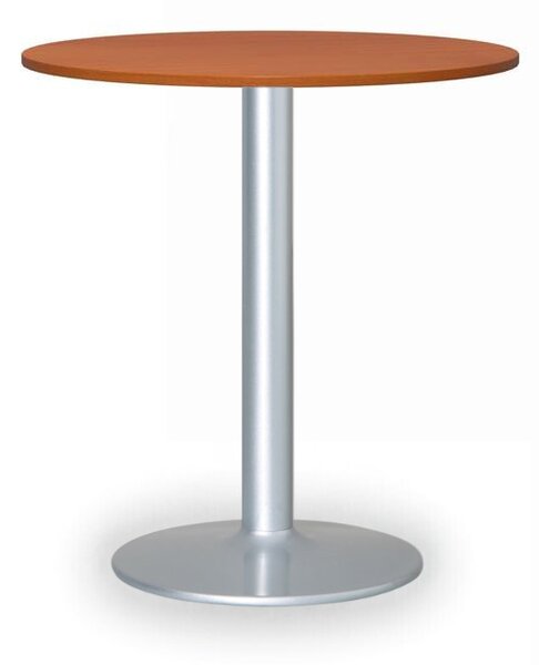 Konferenční stolek FILIP II, průměr 80 cm, šedá podnož, třešeň