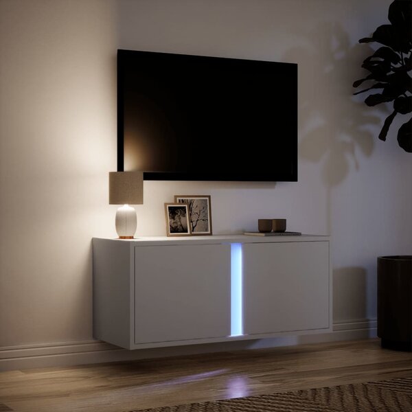 VidaXL Nástěnná TV skříňka s LED osvětlením 80 x 31 x 35 cm [852257] Barva: Černá