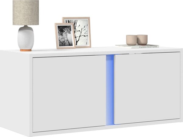 VidaXL Nástěnná TV skříňka s LED osvětlením 80 x 31 x 35 cm [852257] Barva: Černá