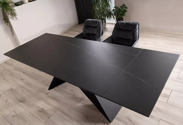 Signal Jídelní rozkládací stůl Westin 160/240 cm keramika černý/černý mramor