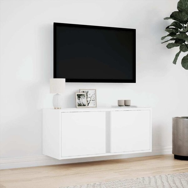 VidaXL Nástěnná TV skříňka s LED osvětlením 80 x 31 x 35 cm [852257] Barva: Černá