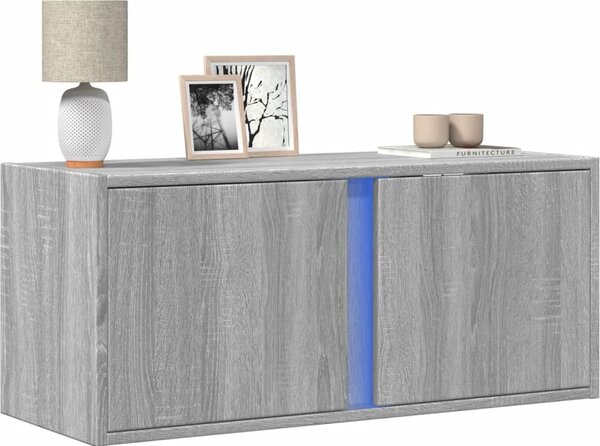 VidaXL Nástěnná TV skříňka s LED osvětlením 80 x 31 x 35 cm [852257] Barva: Černá