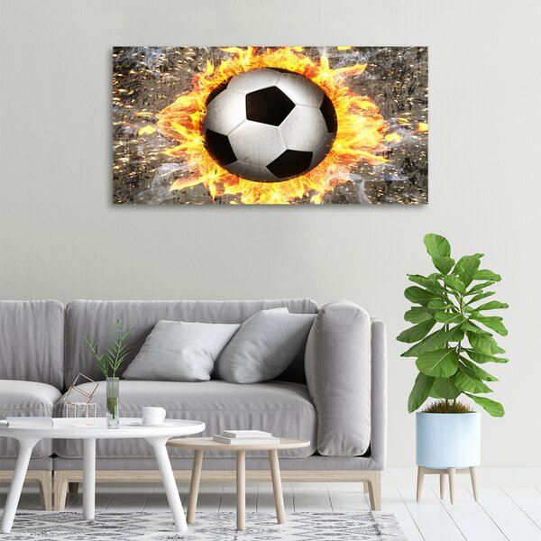 Foto obraz na plátně Hořící fotbalový míč oc-73632550