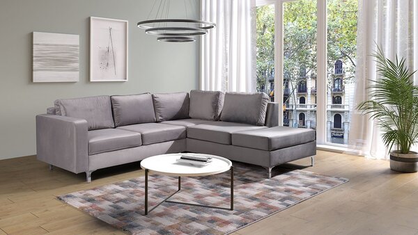 Rohová sedací souprava Nemezy Velvet, Barva: Tiffany 10, Strana: pravá 5902928137576