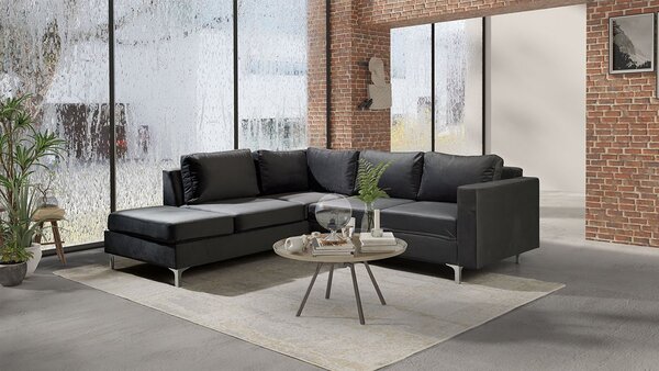 Rohová sedací souprava Nemezy Velvet, Barva: Tiffany 10, Strana: pravá 5902928137576