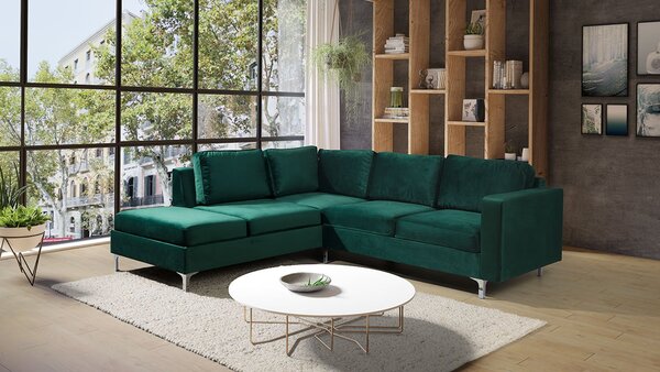 Rohová sedací souprava Nemezy Velvet, Barva: Tiffany 10, Strana: pravá 5902928137576