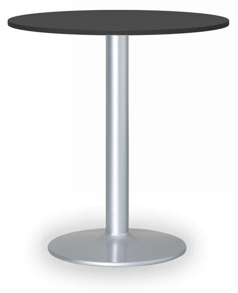 Konferenční stolek FILIP II, průměr 80 cm, šedá podnož, grafit