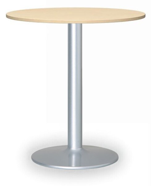 Konferenční stolek FILIP II, průměr 80 cm, šedá podnož, bříza