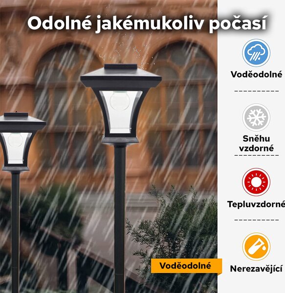 LEDSolar hliníková lucerna stojací, se senzorem, bezdrátové, iPRO, 20W, studená barva