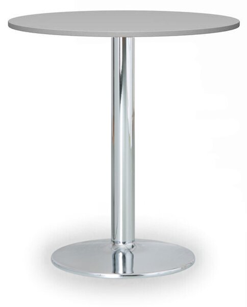 Konferenční stolek FILIP II, průměr 80 cm, chromovaná podnož, šedá