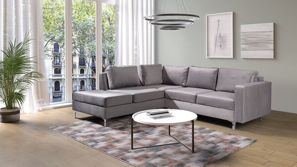 Rohová sedací souprava Nemezy Velvet, Barva: Tiffany 10, Strana: pravá 5902928137576