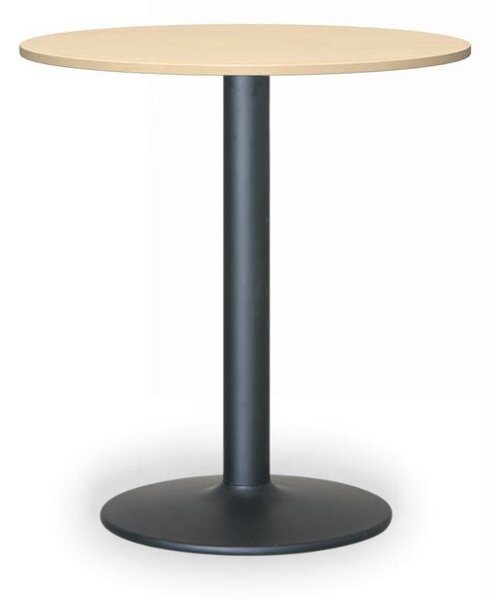 Konferenční stolek FILIP II, průměr 80 cm, černá podnož, bříza