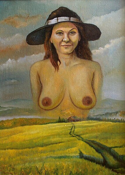 Ručně malovaný obraz od Daniel Geremus - "Plíce Lomnice", rozměr: 55 x 75 cm