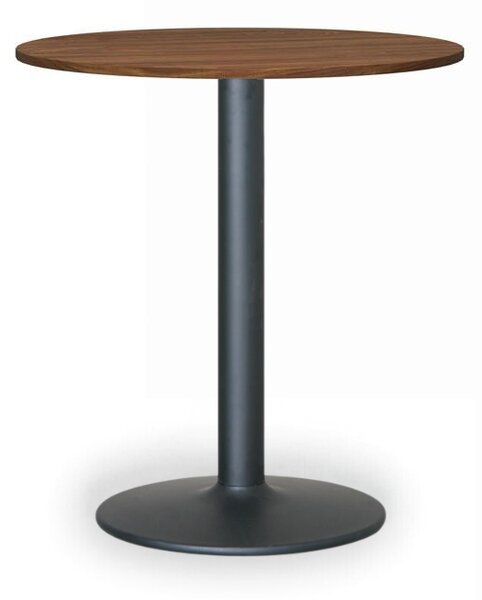 Konferenční stolek FILIP II, průměr 80 cm, černá podnož, ořech