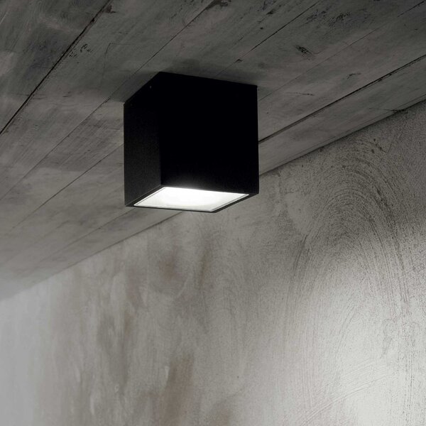Venkovní stropní přisazené svítidlo Ideal Lux TECHO PL1 BIG BIANCO 251523 GU10 1x20W IP54 15cm bílé