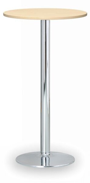 Koktejlový stůl OLYMPO II, průměr 600 mm, chromovaná podnož, deska bříza