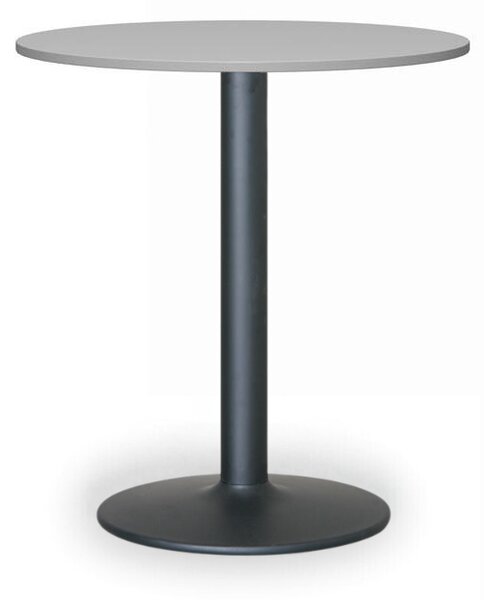 Konferenční stolek FILIP II, průměr 80 cm, černá podnož, šedá