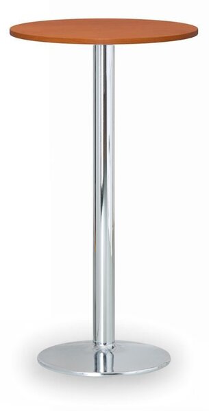 Koktejlový stůl OLYMPO II, průměr 600 mm, chromovaná podnož, deska třešeň