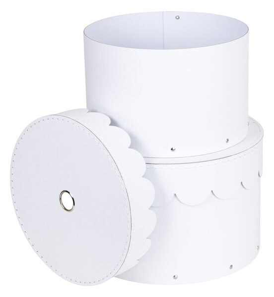 Bílé kartonové úložné boxy v sadě 2 ks s víkem ø 26x17,5 cm Wilma Paper Laminate – Bigso