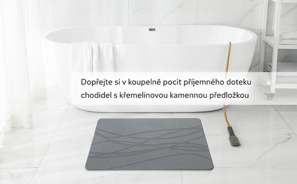 Křemelinová předložka do koupelny černá 60x39