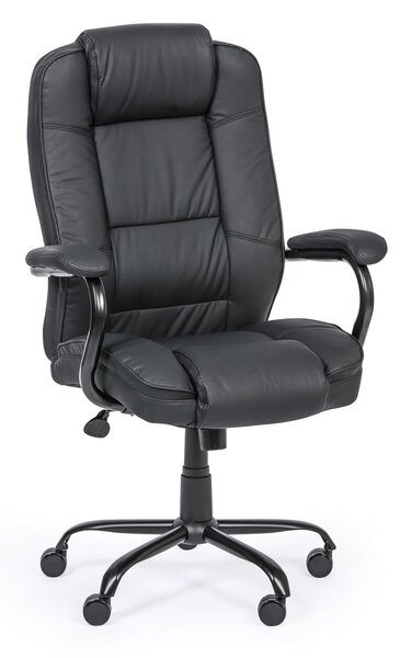 Kožené kancelářské křeslo MAXOR XXL, černé