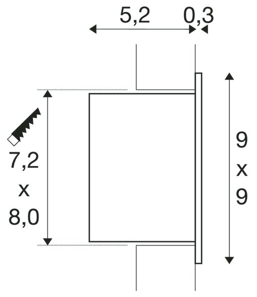BIG WHITE SLV FRAME LED 230V CURVE LED vnitřní nástěnné vestavné svítidlo, 2700K 1000575