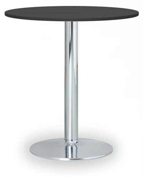 Konferenční stolek FILIP II, průměr 80 cm, chromovaná podnož, grafit