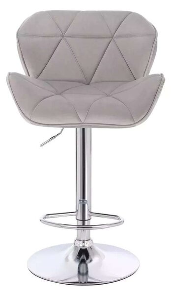 LuxuryForm DESIGN Barová židle MILANO VELUR na stříbrném talíři - světle šedá