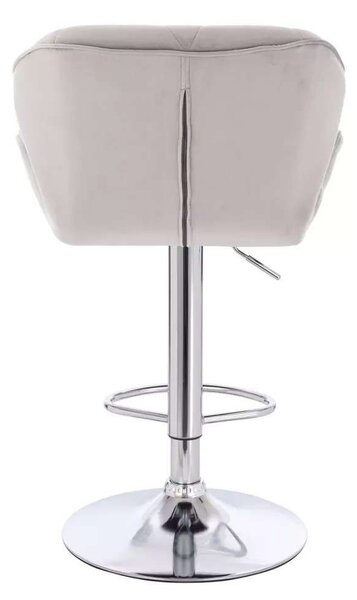 LuxuryForm DESIGN Barová židle MILANO VELUR na stříbrném talíři - světle šedá