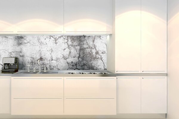 DIMEX | Fototapeta do kuchyně Šedá oprýskaná zeď KI-180-269 | 180 x 60 cm | šedá